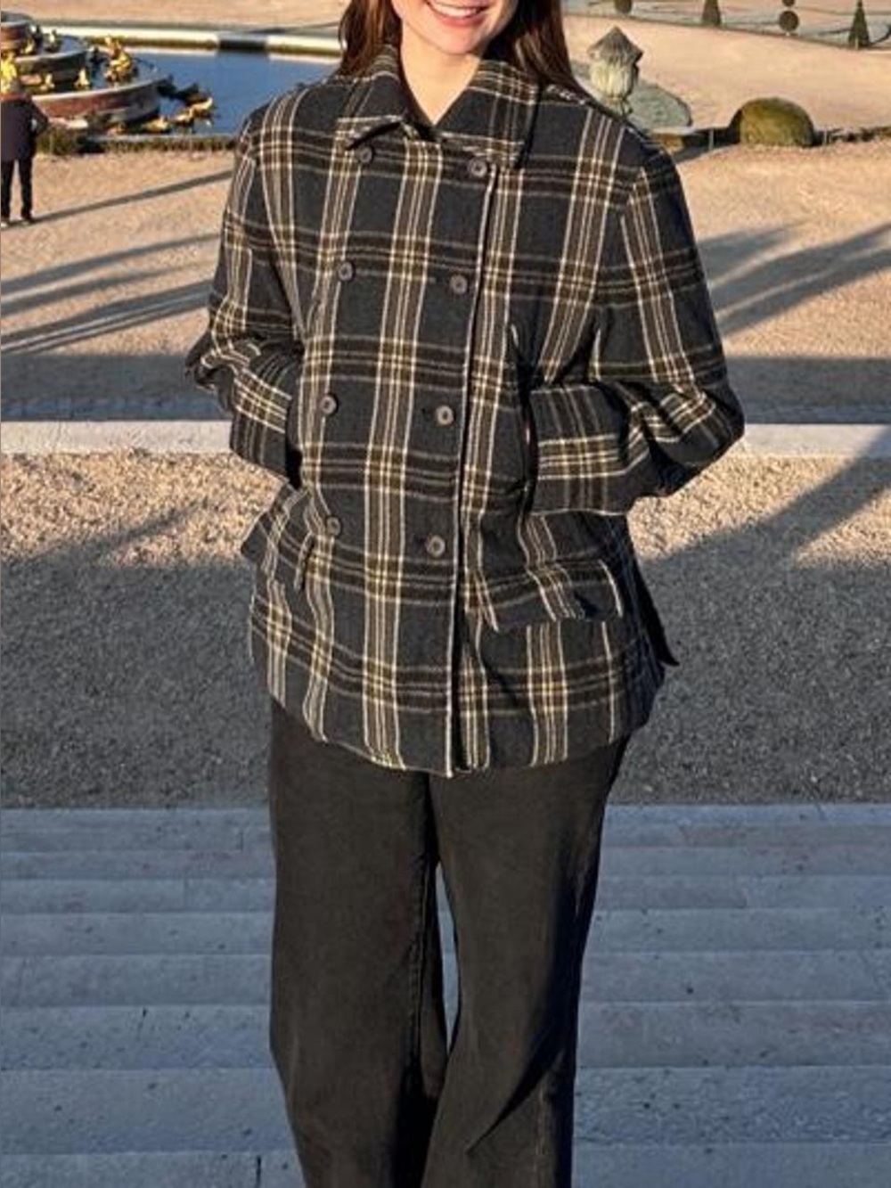 J.Crew navy plaid wool coat